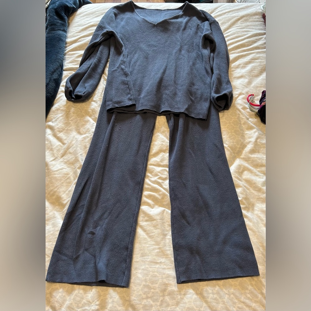 2 Piece Blue Outfit Set